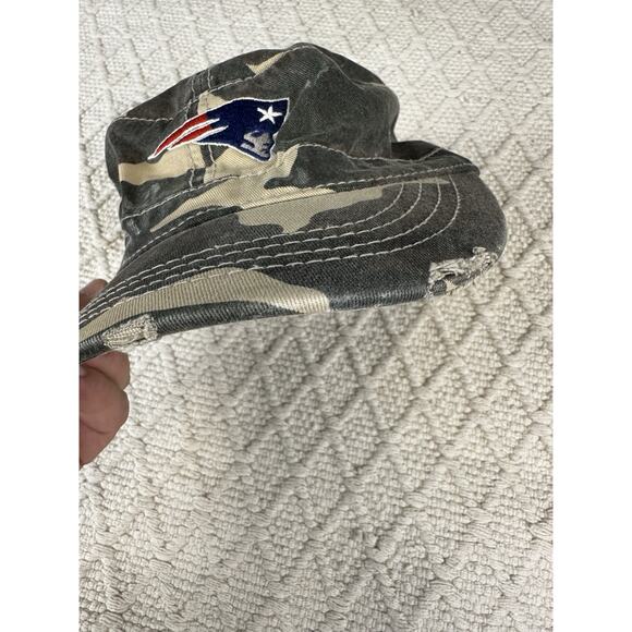 New England Patriots Camo Cadet Cap Distressed Otto Collection - Picture 3 of 6